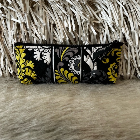 VERA BRADLEY Baroque 2010 Long Lined Zipper Top Travel Cosmetic Case Pencil Y2K - Picture 1 of 10